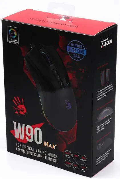 Миша A4Tech Bloody W90 Max USB (Stone Black) [64954] - фото 8