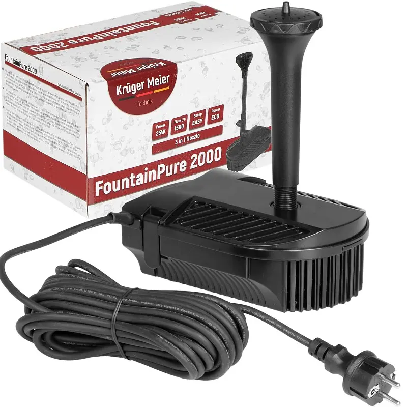 Фонтан-фільтр для ставка Kruger Meier FountainPure 2000 3 в 1: насос, фільтр, фонтан (1500 л/год) - фото 6