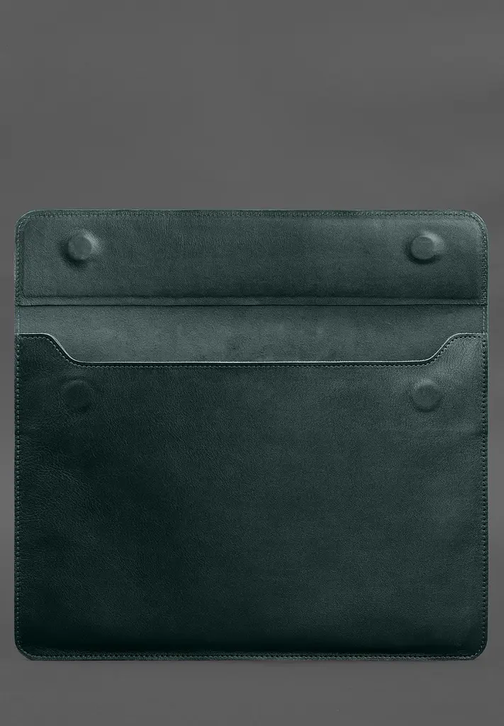 Шкіряний чохол-конверт BlankNote на магнітах для MacBook 15 дюйм Зелений - фото 3
