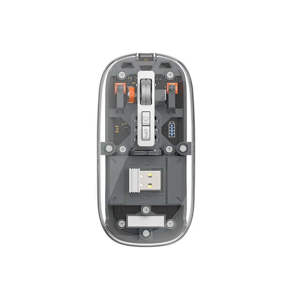 Маніпулятор миша бездротова WIWU Crystal Magnetic Wirless Mouse WM105 (Dual-bluetooth +2.4G three-mode) Grey - фото 2