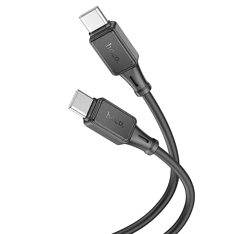 Кабель Hoco X101 Assistant 60W silicone charging data cable Type-C to Type-C Black
