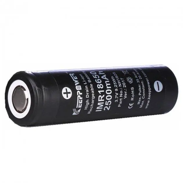 Аккумулятор Keeppower Li-ion IMR18650 2500mAh (30A) высокотоковый - фото 2