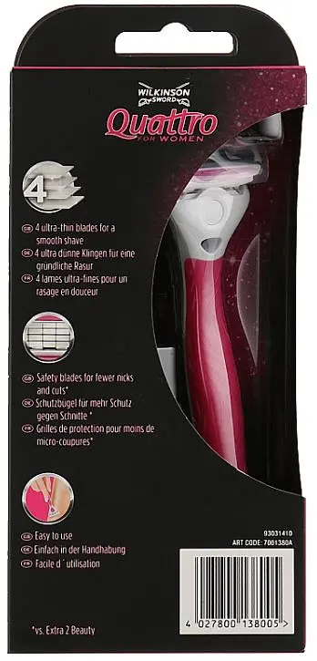 Бритва Wilkinson Sword Quattro For Woman, 1 шт. - фото 2
