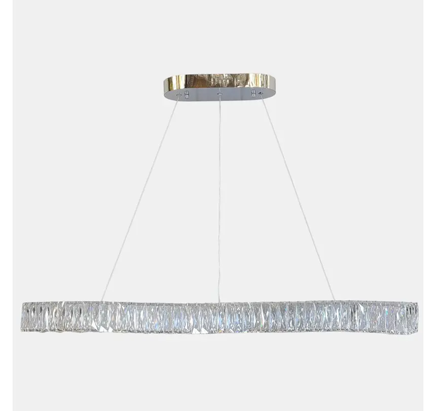 Світлодіодна люстра підвісна Artlight 8220-1000LCH з хвилеподібним кришталевим корпусом, 63W - фото 4