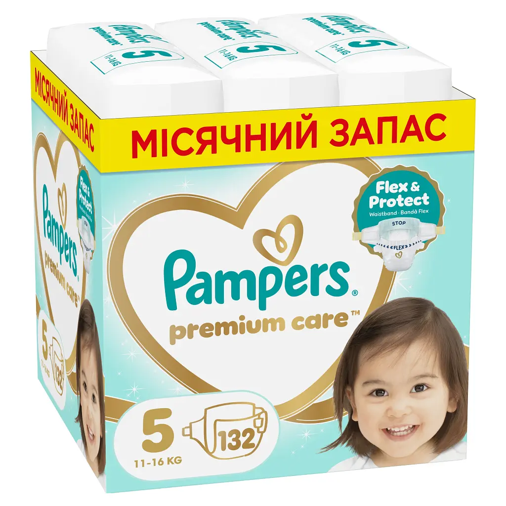 Підгузки Pampers Premium Care Розмір 5 (11-16 кг) 132 шт (8006530223478)