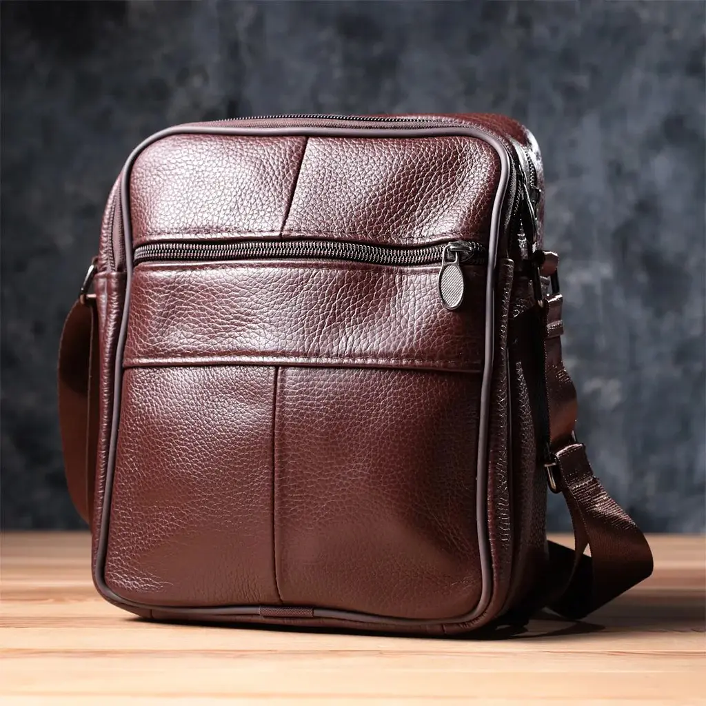 Сумка Vintage 22858 з натуральної шкіри 19.5х22.5х8 см Коричнева - фото 11