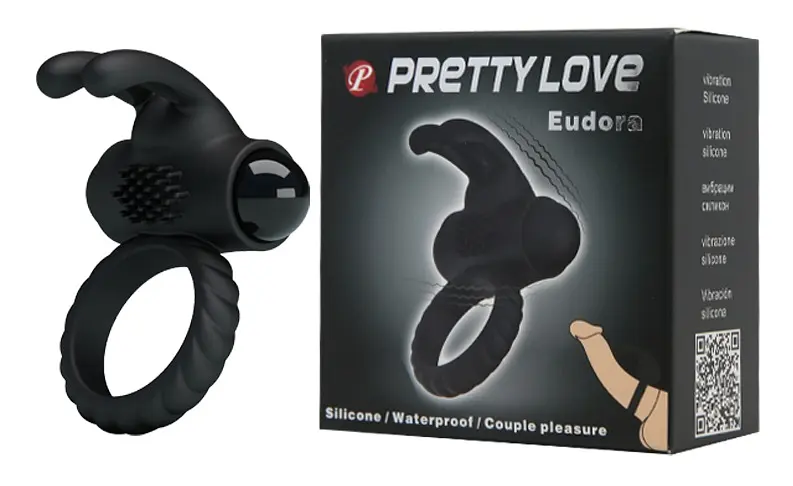 Насадка з вібрацією Pretty Love Eudora Penis Ring Black Baile BI-026219 87679 - фото 4