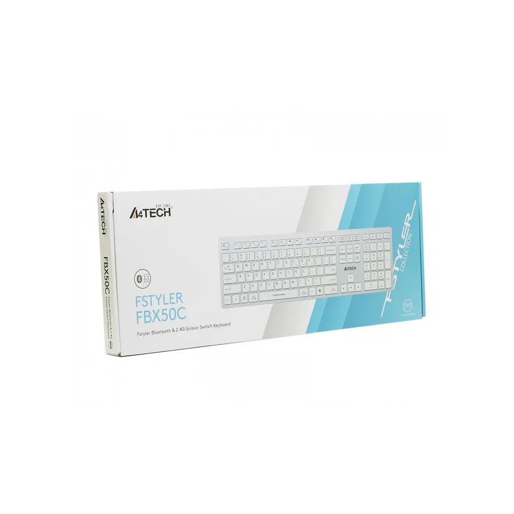 Клавиатура A4Tech FBX50C USB/Bluetooth White (FBX50C White) - фото 8