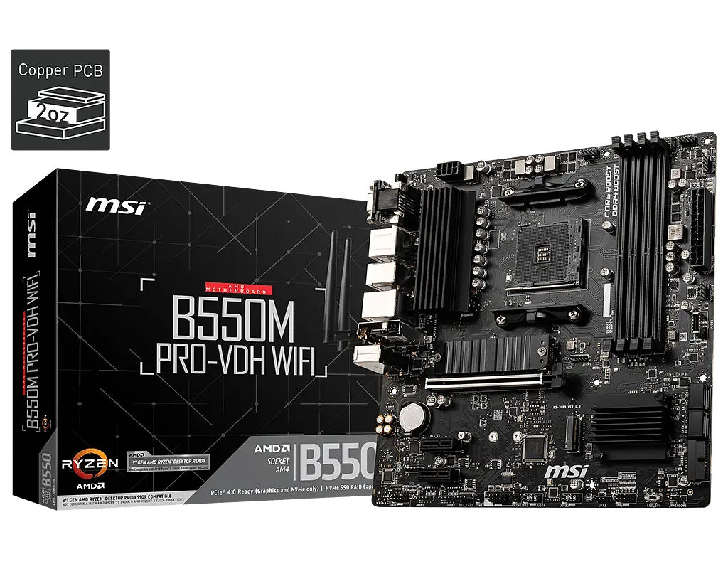 Материнська плата MSI B550M Pro-VDH Wi-Fi Socket AM4 (B550M PRO-VDH WIFI) - фото 4