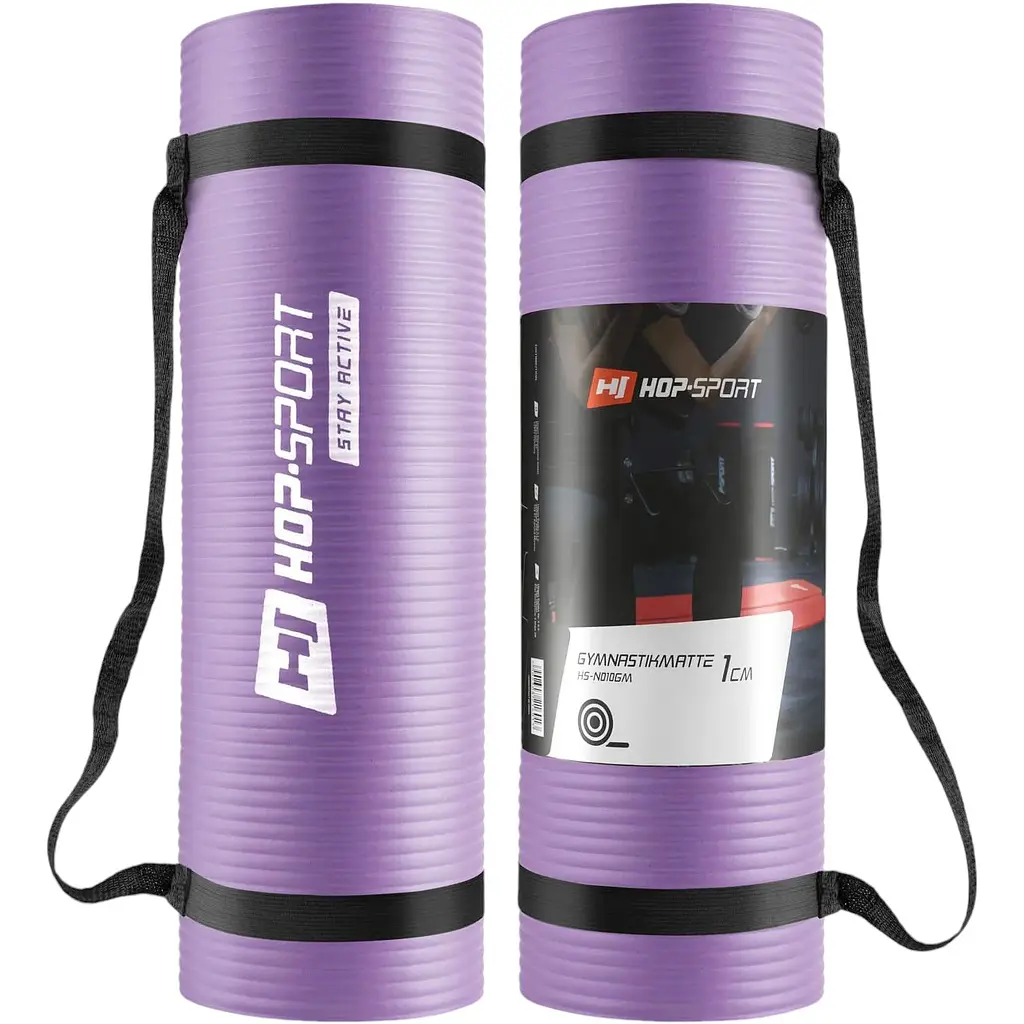 Мат для фитнеса и йоги Hop-Sport HS-N010GM 1 см фиолетовый - фото 5