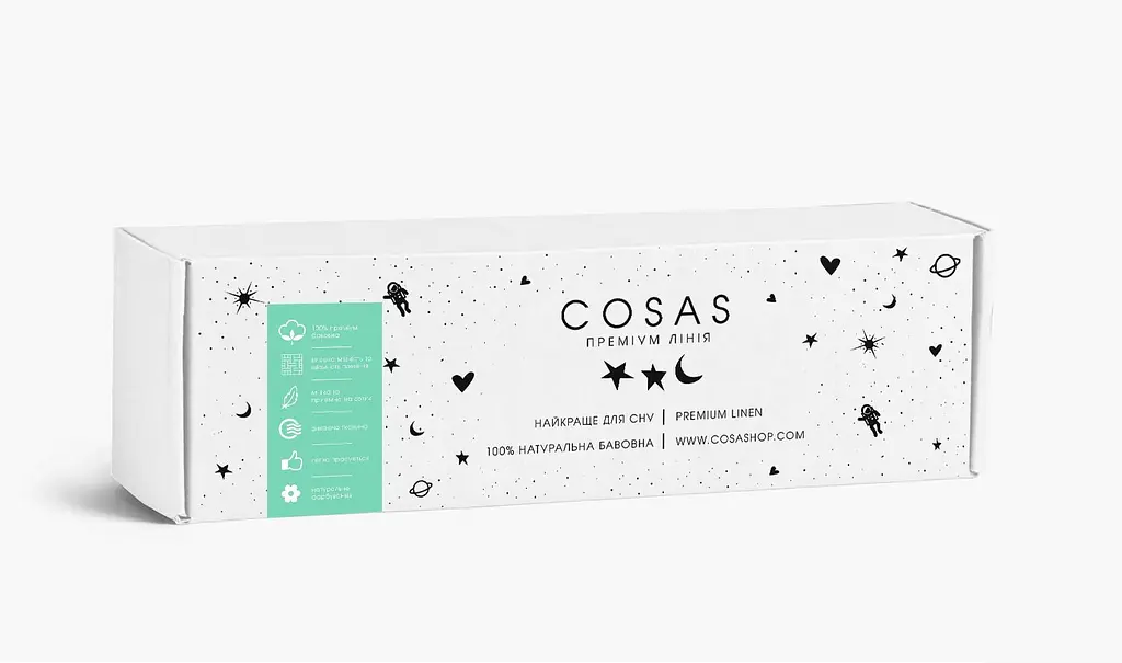 Набір простирадл на резинці Cosas ROSE DOTS/ GREY STARS 160х200х20 см (Set_DropRose_StarGrey_160x200_2) - фото 11