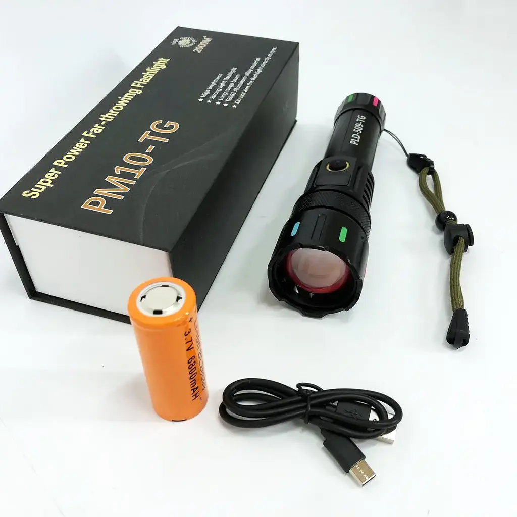 Ручной фонарь PLD-509-TG zoom + LCD Type-C + Power Bank 1х26650 (5 режимов) - фото 4