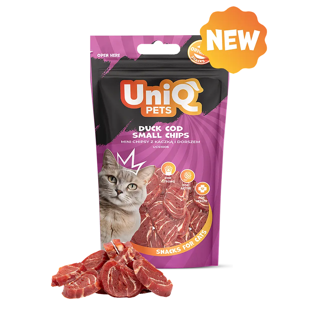 Ласощі для котів Uniq PETS CAT SNACKS MIMI Міні чіпси з качки та тріски, 50 г - фото 2