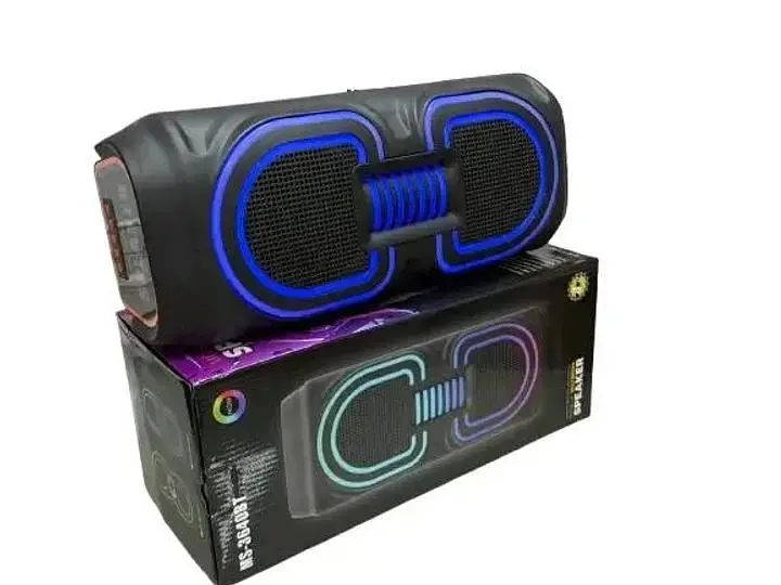 Портативна бездротова Bluetooth колонка акумуляторна 2x10 Вт FM-радіо міні валіза з RGB LED підсвічуванням 20W 39x16x16см UKC MS-3640BT - фото 10
