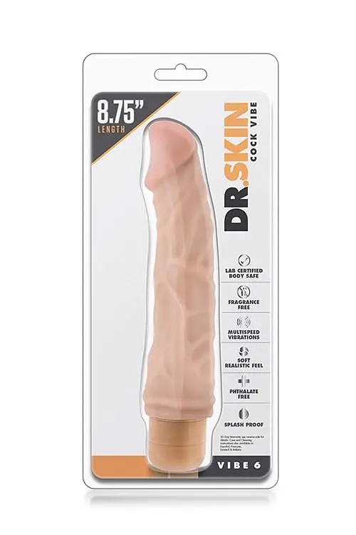 Вібратор Blush Dr. Skin Cock Vibe 6 21.6 см тілесний - фото 2