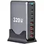 Зарядная станция ILEPO 320W многопортовая на 4 USB + 4 Type-C / сетевое мультизарядное устройство Black (19026) - миниатюра 1