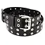Ремінь унісекс шкіряний з люверсами чорний JK-4035 (125 см) - мініатюра 6