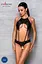 Боді з відкритим доступом Passion TASMINA Body XXL/XXXL black екошкіра шнурівки ажурні мережива - мініатюра 5