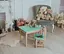 Дитячий письмовий столик та стільчик (з ящиком) для малювання та навчання (Зелений) Слонік - мініатюра 3