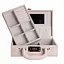 Скринька для прикрас екошкіра 2 яруси з кодовим замком 24×16×9.5 см органайзер для прикрас Бежевий Yiwu HP-5-24BE - мініатюра 5