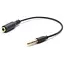 Кабель-переходник Cablexpert 3.5 мм M - 3.5 мм F 18 см черный с обратной схемой контактов MIC и GND (CCA-419) - миниатюра 1