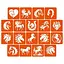 Набір трафаретів для біо-тату Fresh Tattoo Коні horses_5x5_18_1, 5х5 см - мініатюра 1