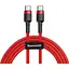 Кабель Baseus Cafule Type-C to Type-C PD2.0 60W (20V 3A) 1m red (CATKLF-G09) - мініатюра 1