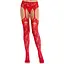 Колготки Leg Avenue Net Stockings With Attached Garter Belt One Size Red - мініатюра 4