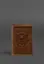 Кожаная обложка для паспорта с американским гербом светло-коричневая. - миниатюра 2