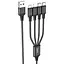 USB Кабель Hoco X76 4 в 1 Type-C x 2 + iP + Micro 1 м - мініатюра 1