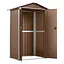 Хозблок-сарай металлический DS-01 с двускатной крышей 185х120х90 см Коричневый - миниатюра 4