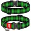 Нашийник для собак Waudog Nylon нейлоновий з QR паспортом малюнок Шотландка зелена Розмір XXL - мініатюра 1