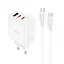 Зарядний комплект Hoco C126a Pure power three-port 40 W з кабелем USB-C USB-C - мініатюра 2