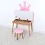 Детский столик-трюмо Bambi 03-01PINK-BOX Корона с деревянным стульчиком и зеркалом розовый - миниатюра 2