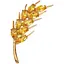 Брошь-булавка колосок пшеницы со стразами Желтая брошь - миниатюра 1