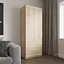 Шафа для одягу Vays R-16 Дуб Сонома-Білі планки, 3 шухляди, полиці, без ручок, ЛДСП, 80×50×211 см – для спальні, вітальні, передпокою - мініатюра 1
