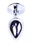 Металлическая анальная пробка с кристаллом Boss Jewellery 7х2.7 см (фуксия) - миниатюра 6