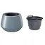 Цветочный горшок Heos 395 х 350 мм круглый с вкладышем, светло-серый (89359-443) - миниатюра 1