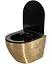 Подвесной унитаз Rea Carlo Flat brushed gold black REA-C3300, Золотой - миниатюра 5