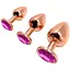 Металлическая анальная пробка Wooomy Tralalo Rose Gold Metal Plug Magenta S - миниатюра 4