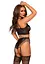 Комплект Leg Avenue Crop top and garter panty Black - мініатюра 2
