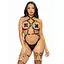 Портупея-тедди из экокожи Leg Avenue Heart ring harness teddy L Black, подвеска-сердечко, цепи - миниатюра 1