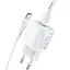 Комплект Адаптер сетевой HOCO Type-C Cable Briar dual port charger set N8 2USB белый - миниатюра 2
