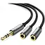 Аудио кабель Ugreen AV123 3.5 мм Aux Stereo Audio Splitter Cable with Braid 20 см черный 10532 - миниатюра 1