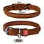 Ошейник для собак кожаный Waudog Soft с QR-паспортом круглый Д 10 мм Д 33-41 см коричневый - миниатюра 1