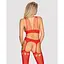 Бодистокинг Obsessive Bodystocking G313 S/M/L Red, шнуровка, геометрический декор - миниатюра 2