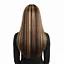 Довга перука з прямого штучного волосся омбре 70 см Каштановий з Блонд - мініатюра 2