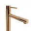 Змішувач для умивальника Rea Tess rose gold рожеве золото високий REA-B8804 Теплый закат - мініатюра 3
