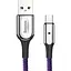 Кабель швидкісний 3 ампери Baseus X-type Light Cable Type-C 3A 1 м бузковий (CATXD-A05) - мініатюра 1