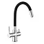 Смеситель для кухни на две воды с гибким изливом Mixxus Premium Hans 021 Black MI5934 Хром - миниатюра 1